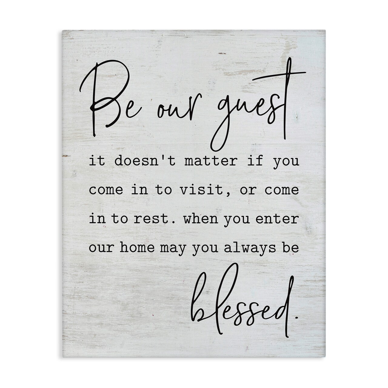 Stupell Industries Be Our Guest Family Welcome Canvas Wall Art